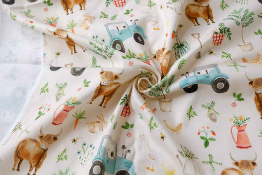 Farm Cotton Twill Fabric, Soft Medium Weight, 2.35 Yards