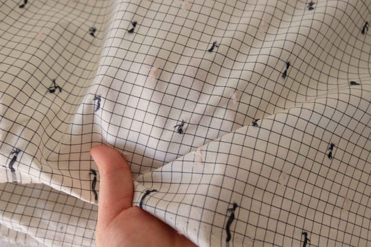 Yarn-Dyed Grid Cotton with Clipped Dot Detail – 2.2 yd