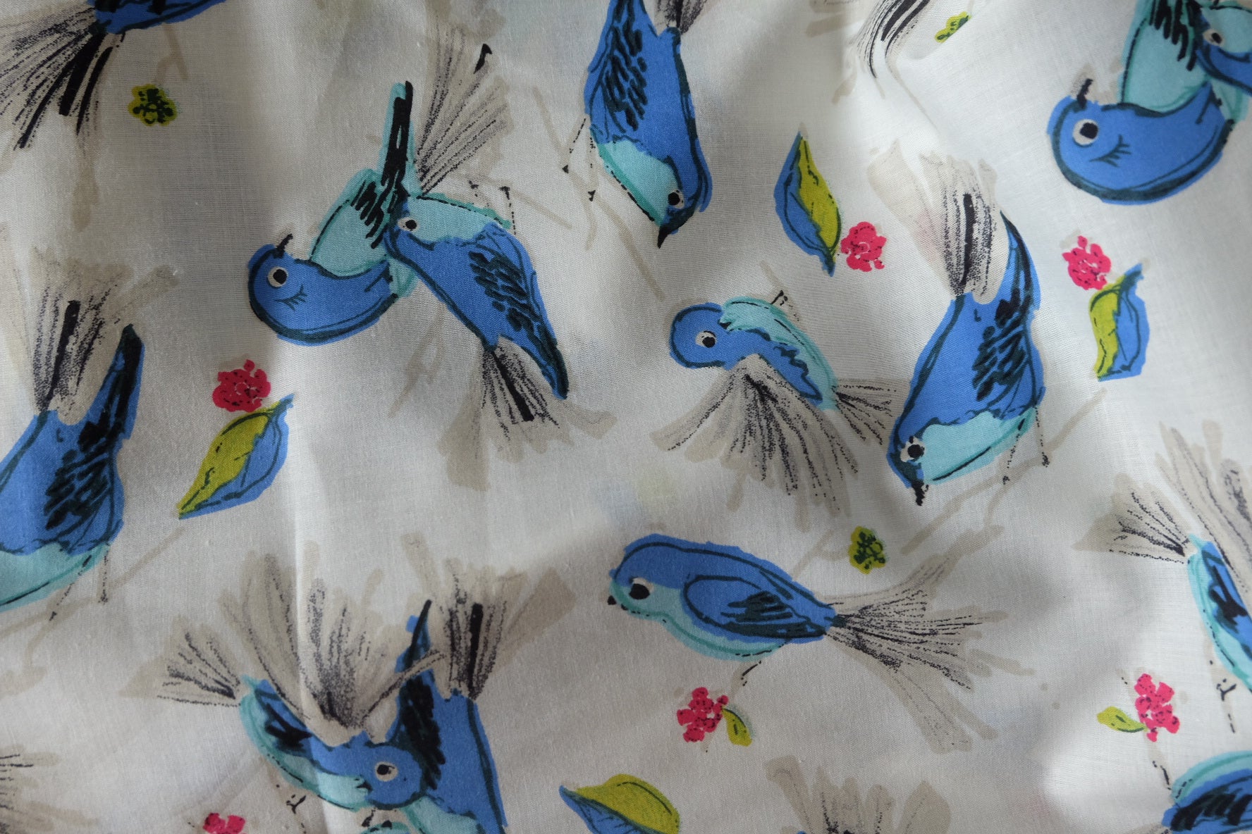 Blue Bird Ultra-Light Cotton Voile Fabric – 2.2 Yards