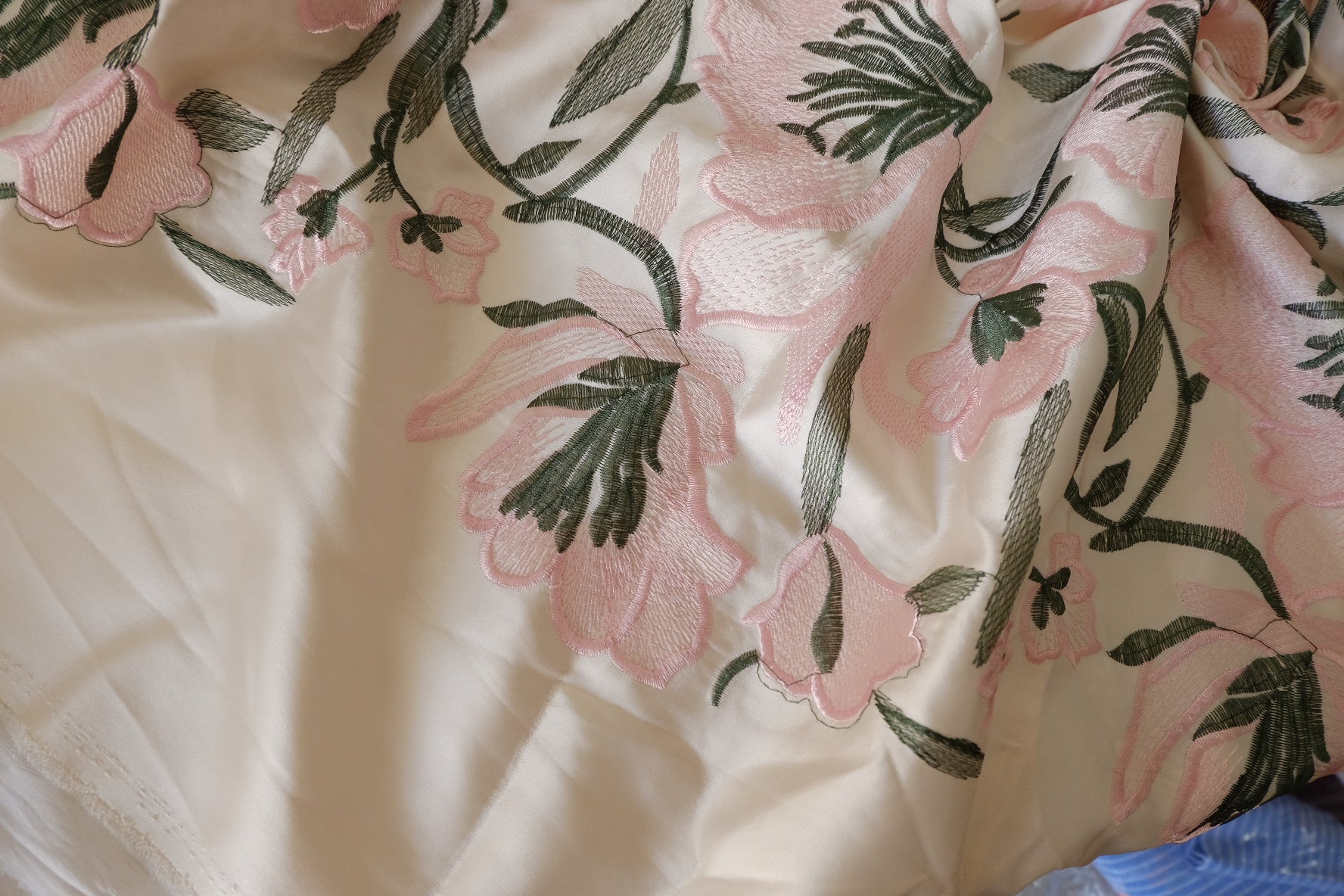Blush Floral Embroidered Satin – 2.2 yd