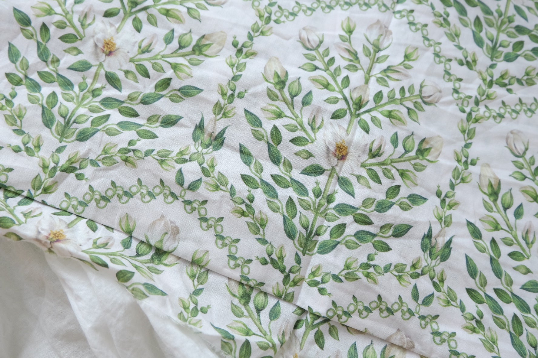 Green Vine Dress Cotton Fabric — 2.19 yd