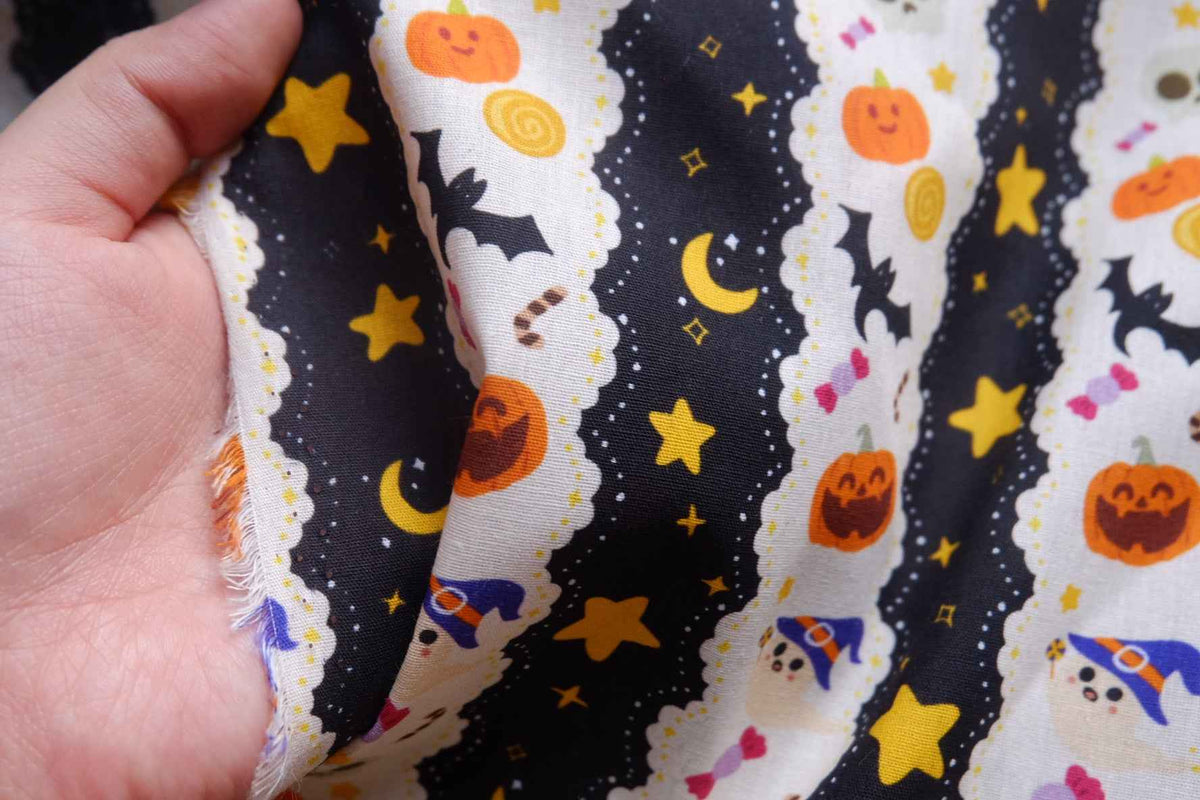 Whimsical Halloween Stripe Cotton – 2.2 yd