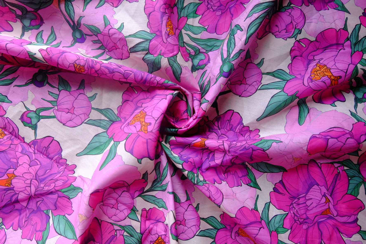 Magenta Peony Cotton Lawn — 2.2 yd