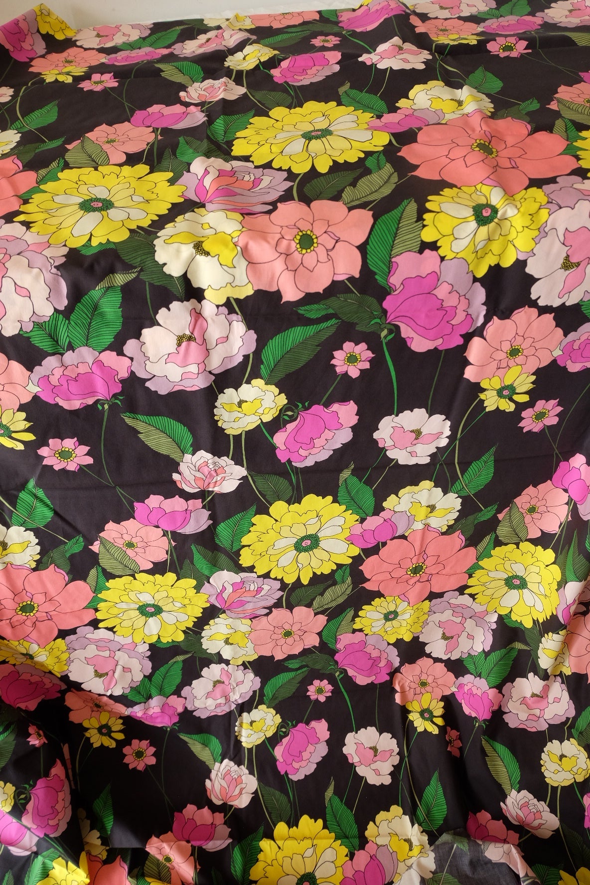Bold Large Floral Cotton Poplin Fabric - 2.7 yd