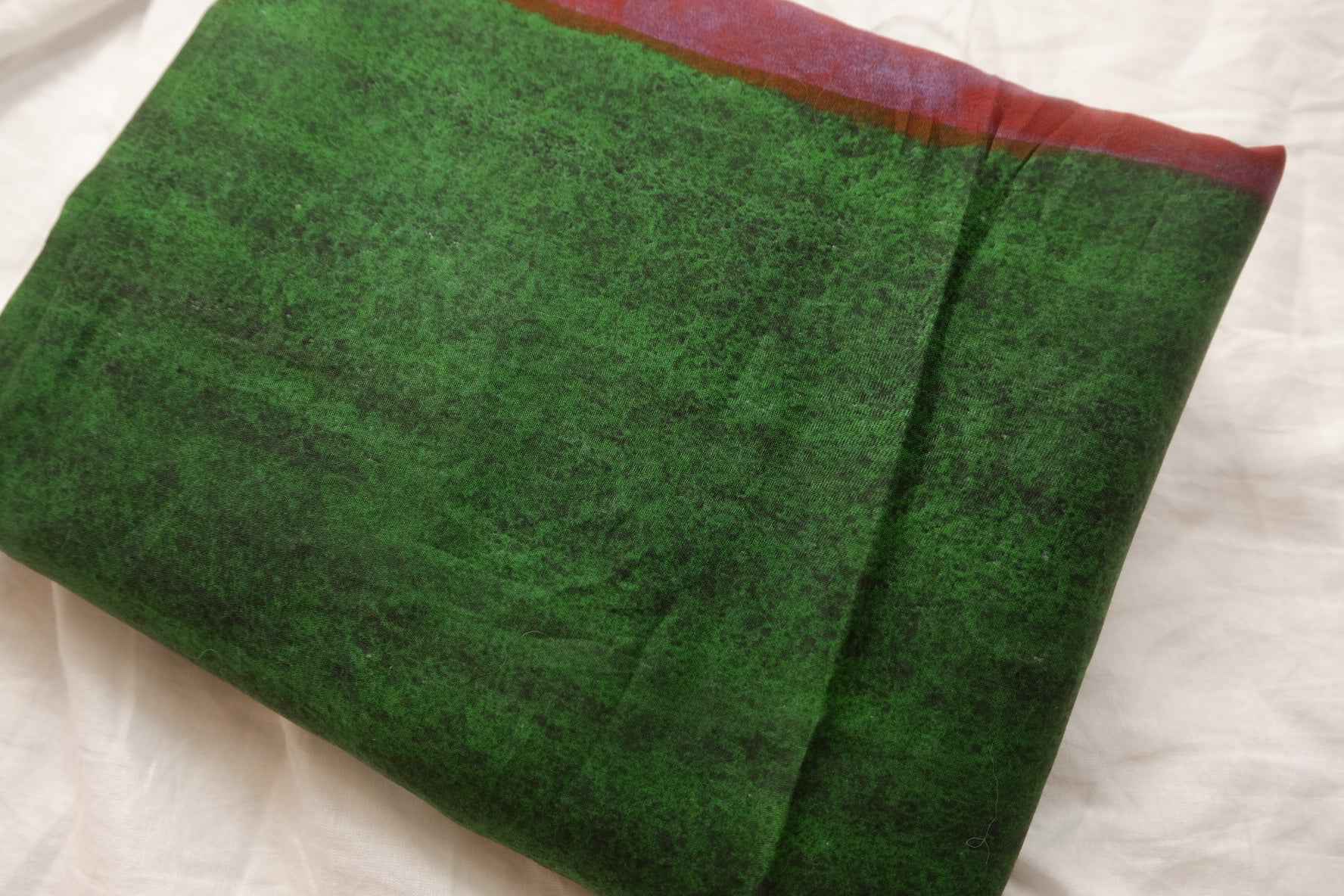 Painterly Green & Rust Stripe 100s Cotton Fabric, Lightweight Blouse Weight, 2.19 Yards