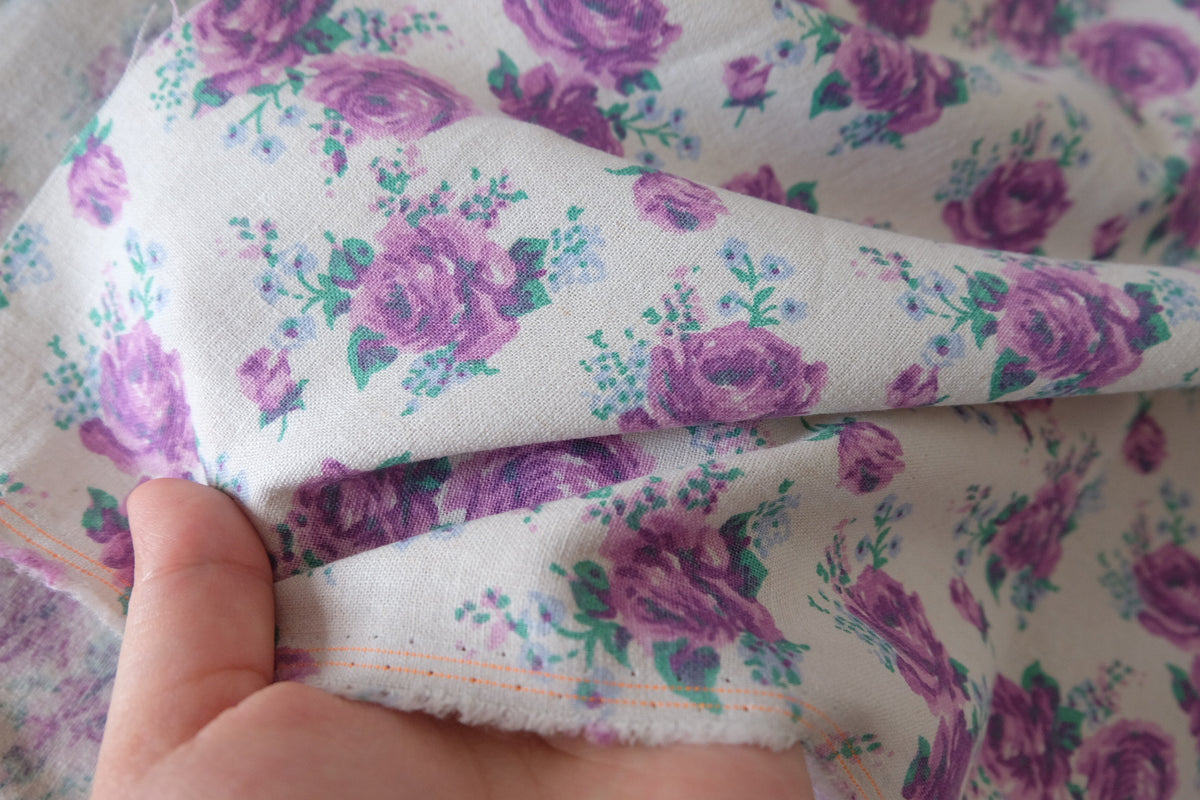 Dreamy Violet Rose Linen Cotton – 2.1 yd / 3.3 yd