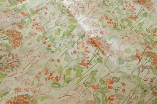 Meadow Bird Botanical Print Cotton Lawn Fabric – 3.28 yd Piece