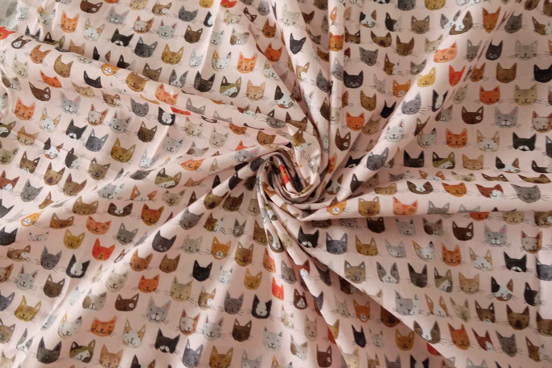 Cat Faces Cotton Lawn — 2.73 yd