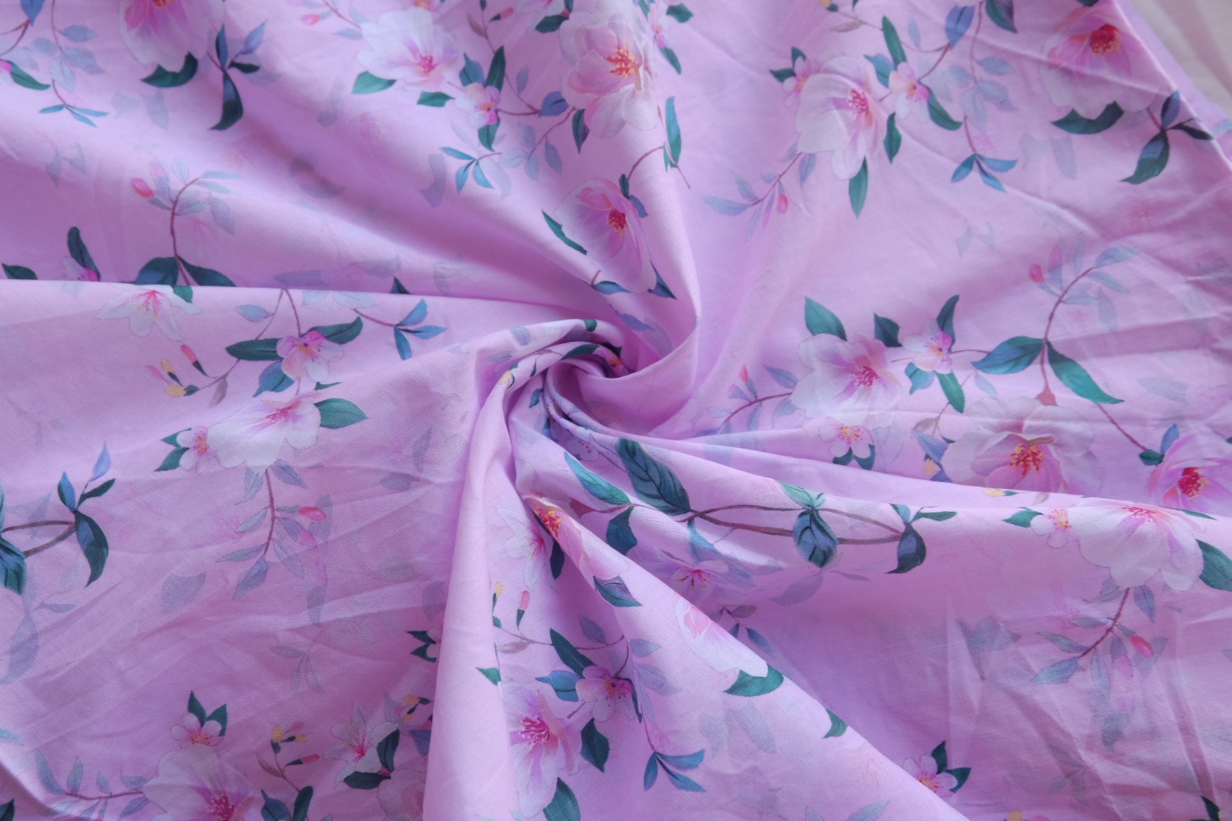 Blush Pink Floral Cotton Batiste – 3.3 yd