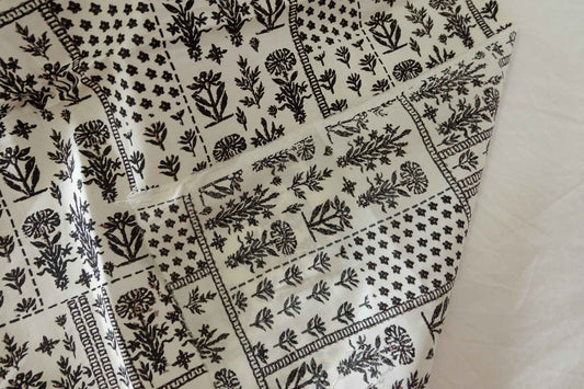 Black Patchwork Botanical Cotton Poplin — 3.28 yd