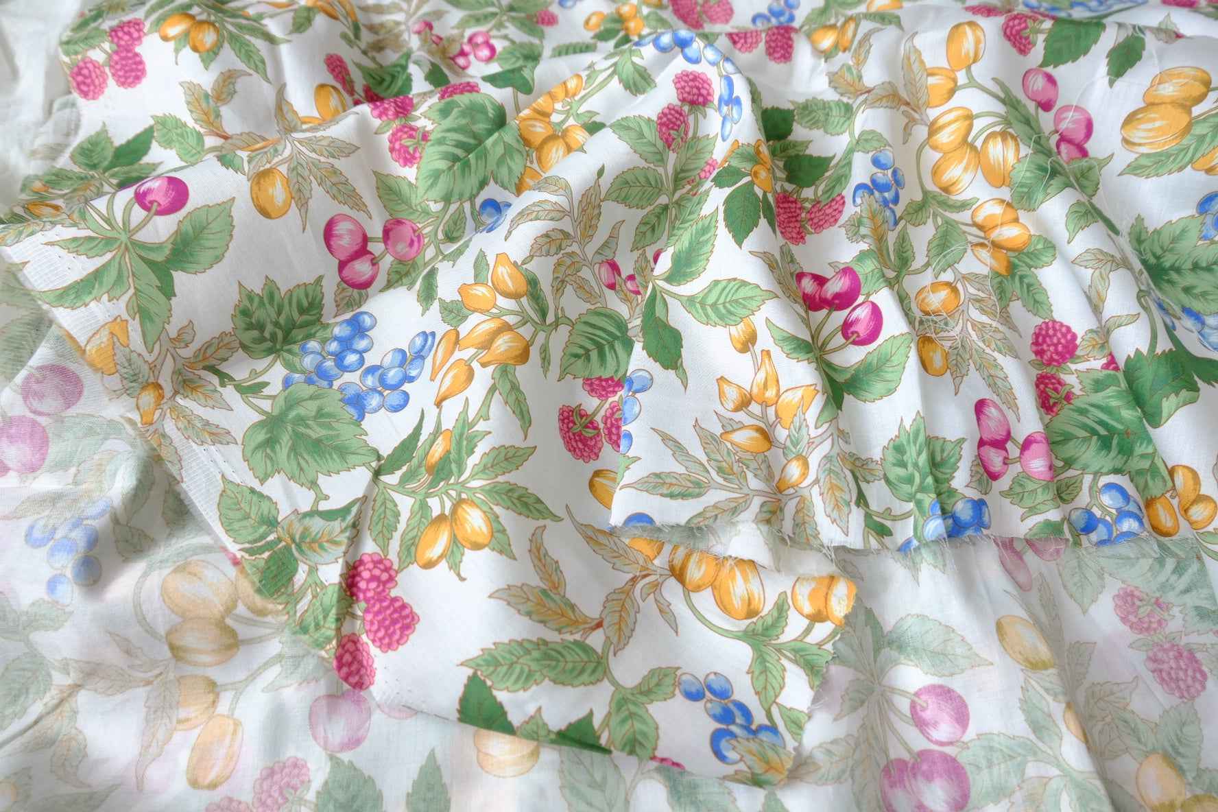 Silky Berry Garden Cotton Sateen Fabric — 2.19 yd