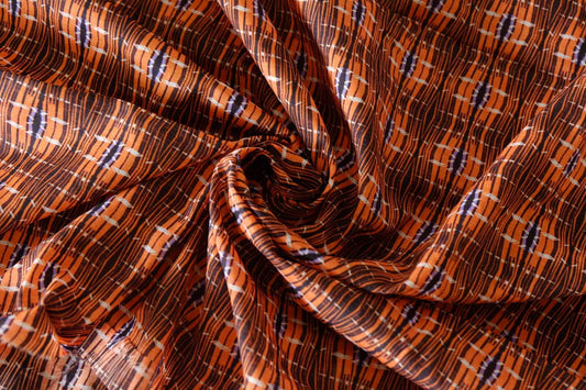 Rust Geometric Lightweight Cotton Fabric – 3.3 yd