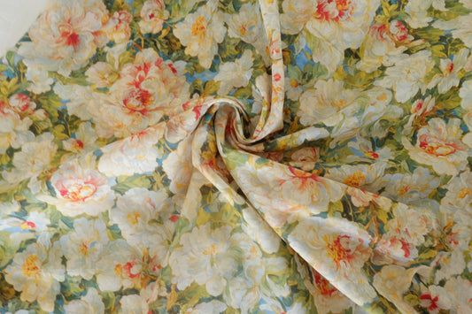 Vintage Garden Floral Silky Cotton Lawn Fabric – 3.3 yd