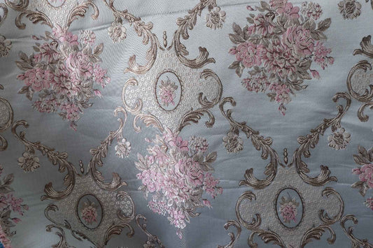 Rococo Floral Brocade Fabric with Backing – 2.2 yd