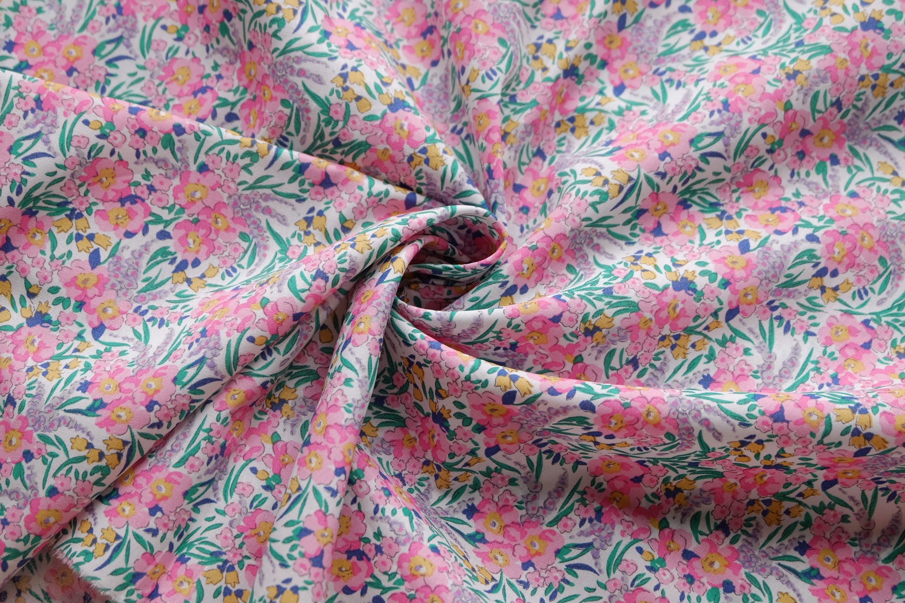 Pink Meadow Floral Cotton Poplin – 2.2 yd