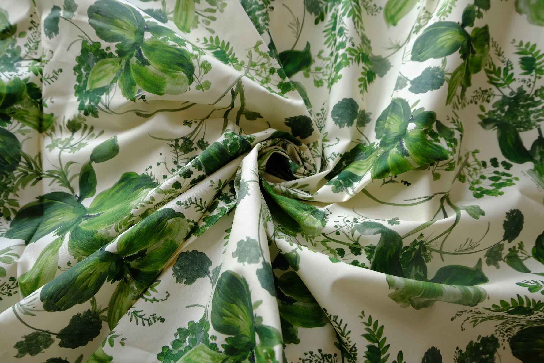 Green Garden Deadstock Cotton Lawn Fabric - 3.28 yd