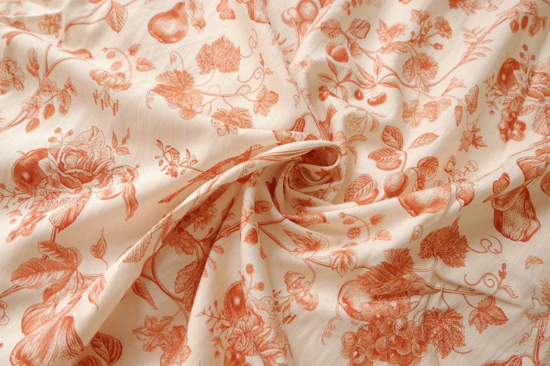 Toile Fruit & Bird Tencel Linen Blend, 1.6 Yards