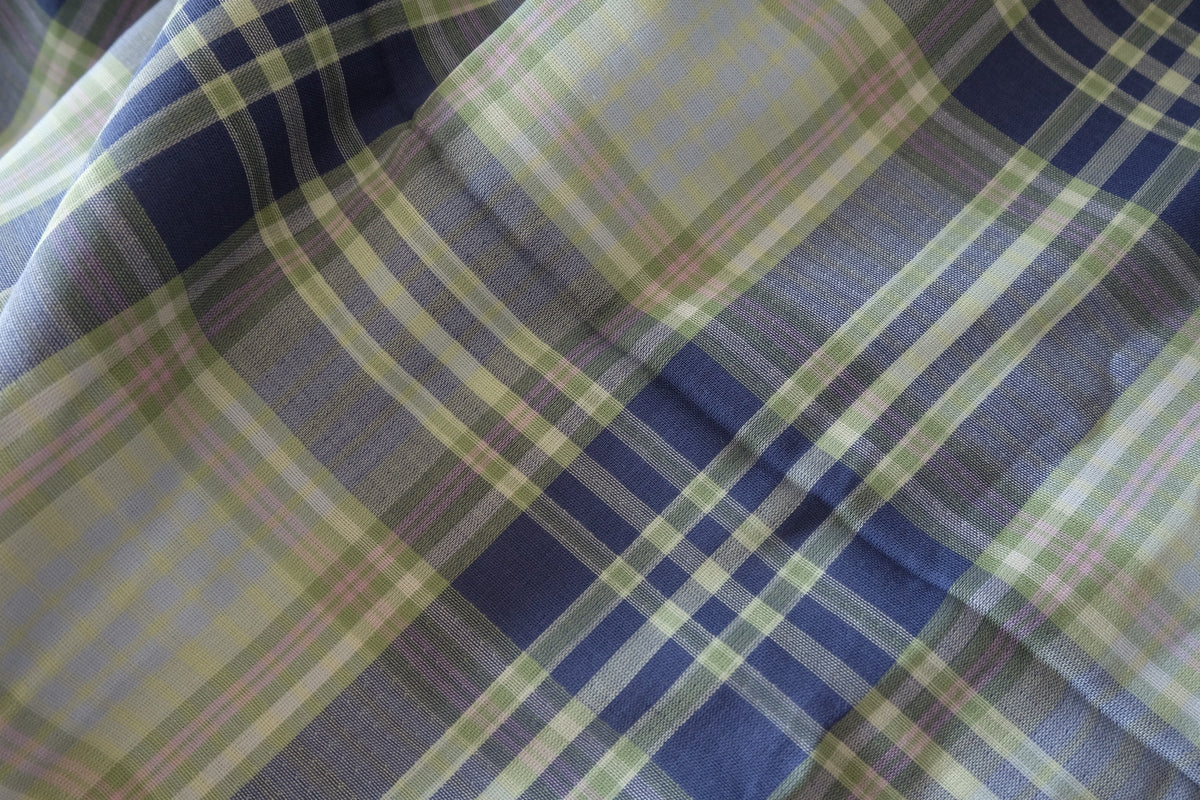 Bluebell Meadow Plaid – Yarn-Dyed Cotton Double Gauze – 2.19 yd