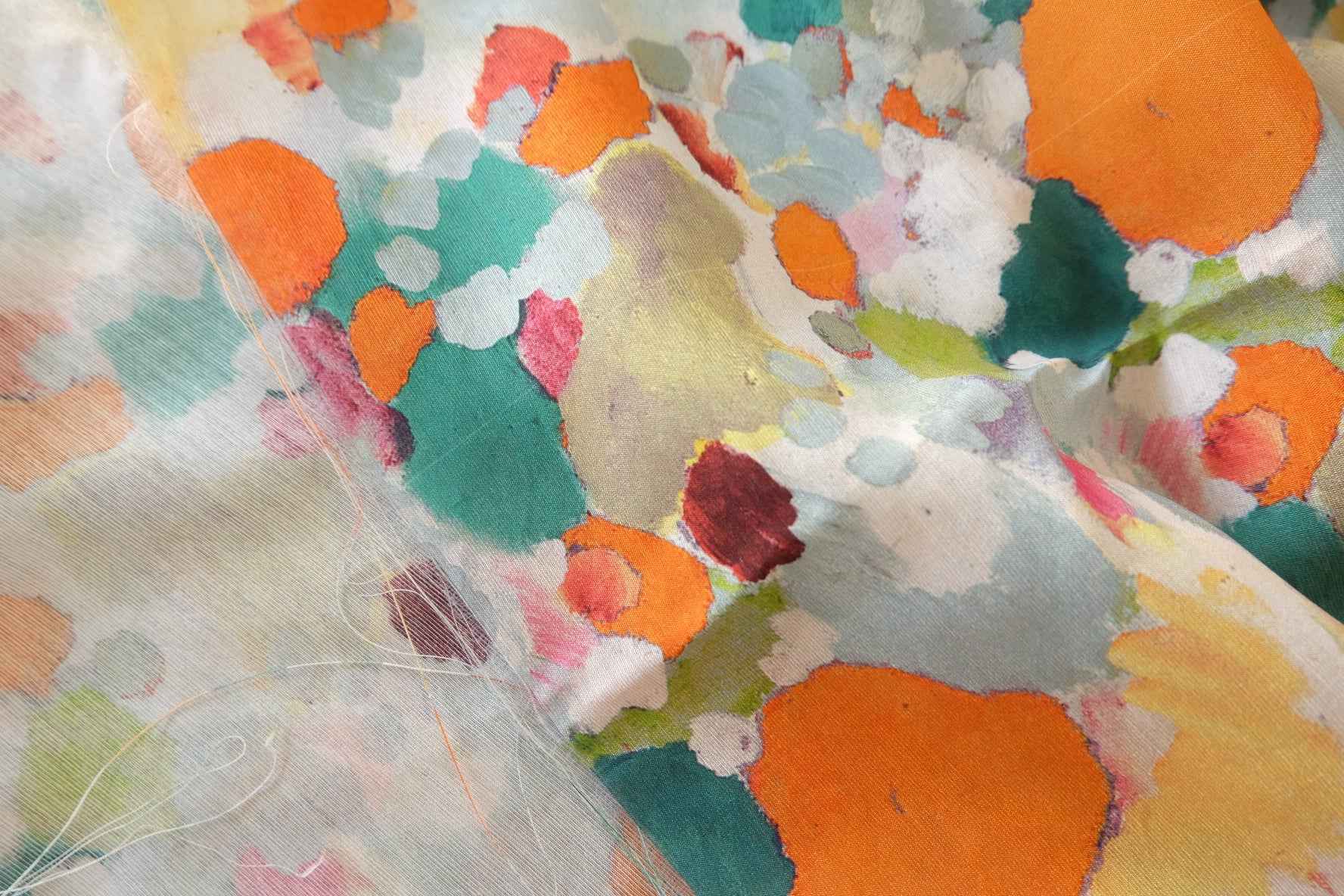 Watercolor Abstract Tencel Linen Blend Fabric – 2.2 yd