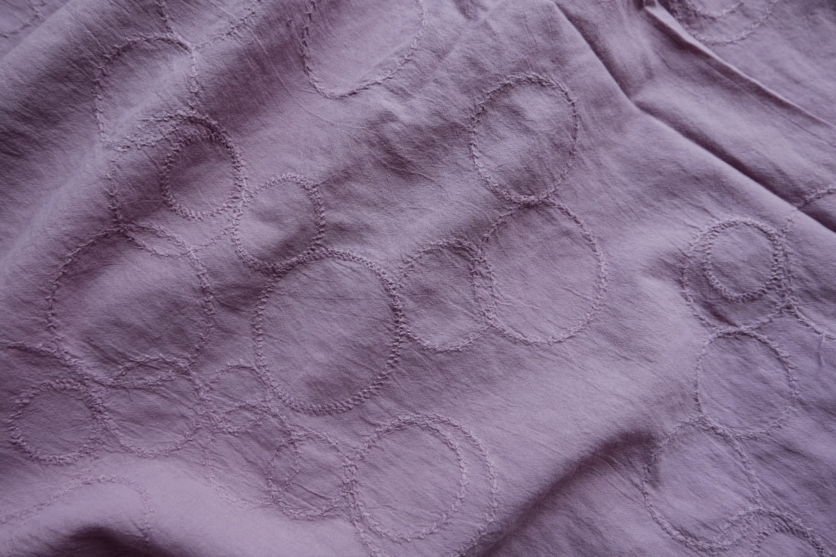 Lilac Circle Embroidered Cotton – 2.2 yd