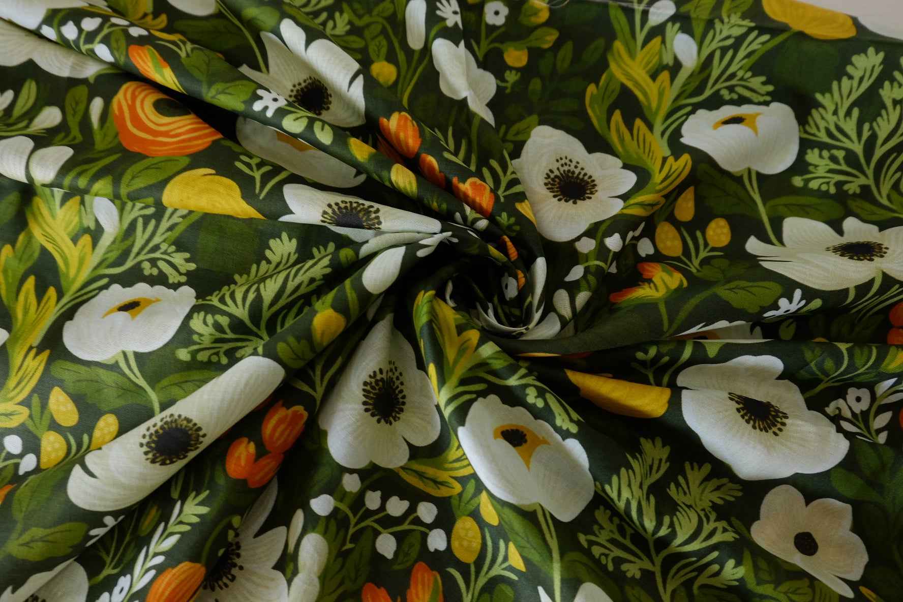 Green Garden Cotton Voile Fabric – 2.2 yd