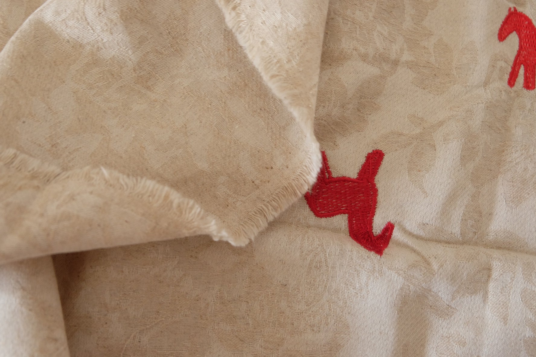 Embroidered Horse Cotton Linen Jacquard Fabric – 1.5 yd
