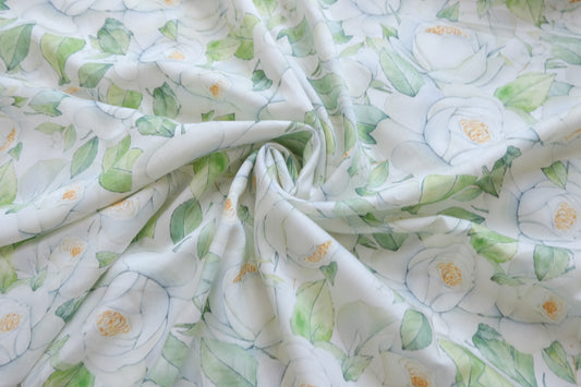 White Camellia Drapey Twill Tencel Fabric - 3.28 yd