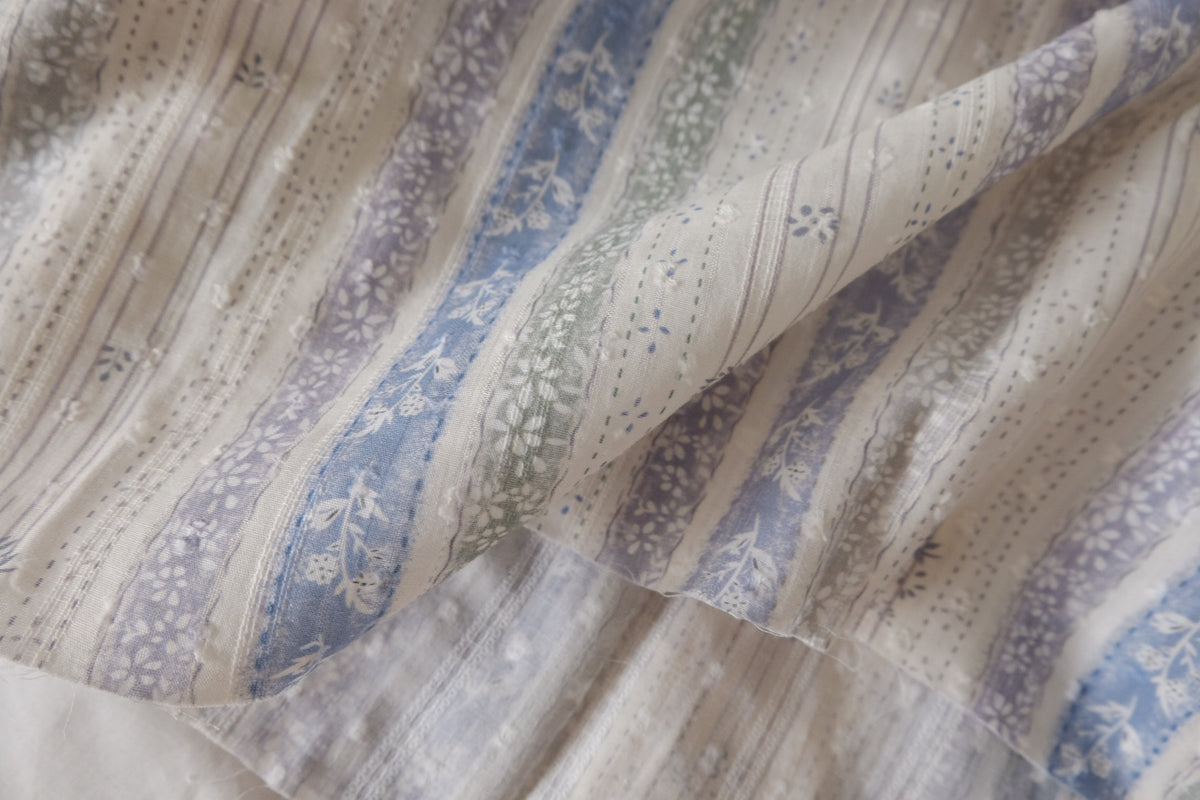 Soft Meadow Stripe Cut-Jacquard Cotton — 2.19 yd