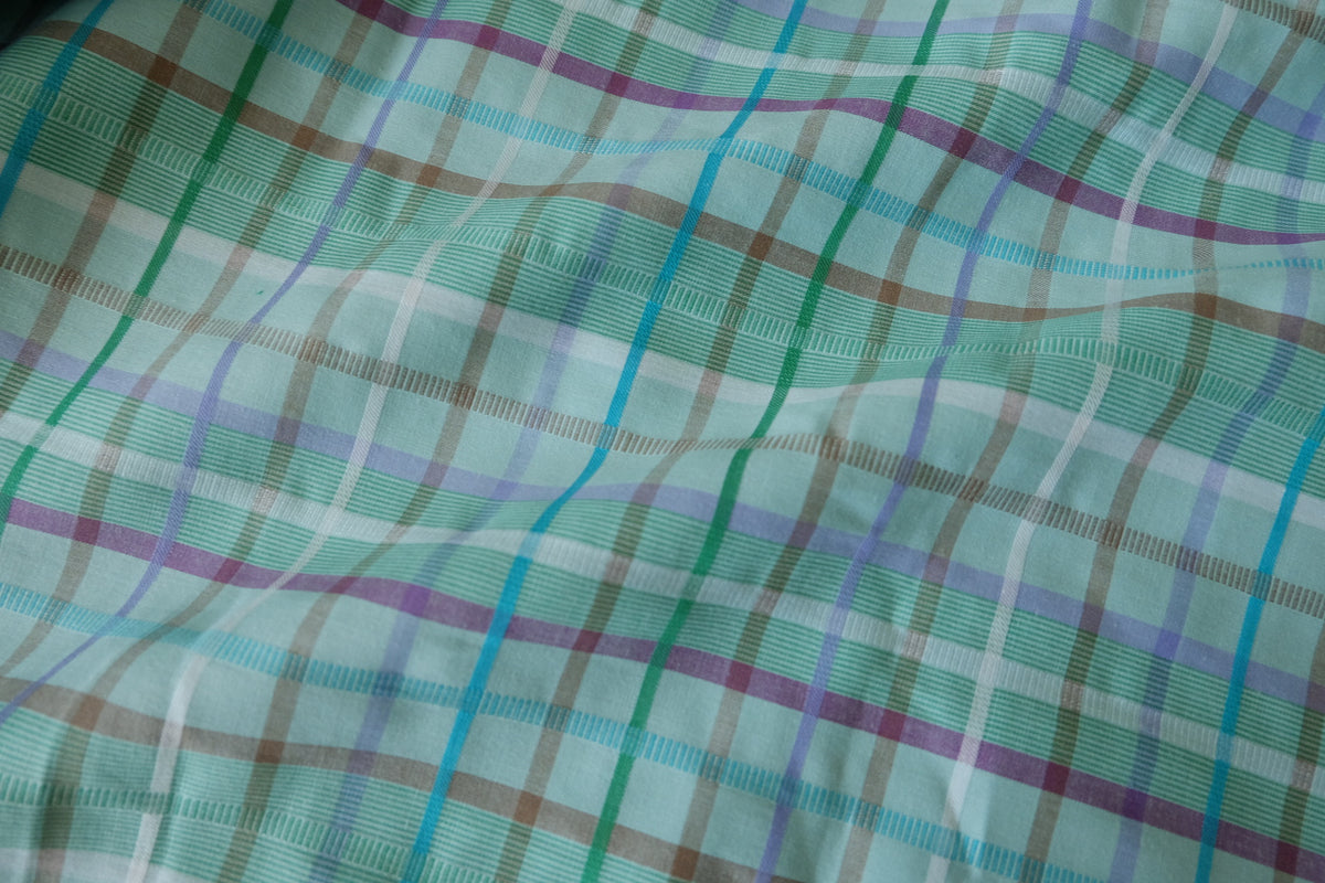 Mint Meadow Yarn-Dyed Plaid Cotton – 2.2 Yards