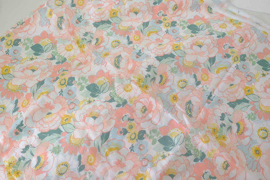 Soft Pastel Garden Floral Cotton Lawn Fabric – 2.2 yd