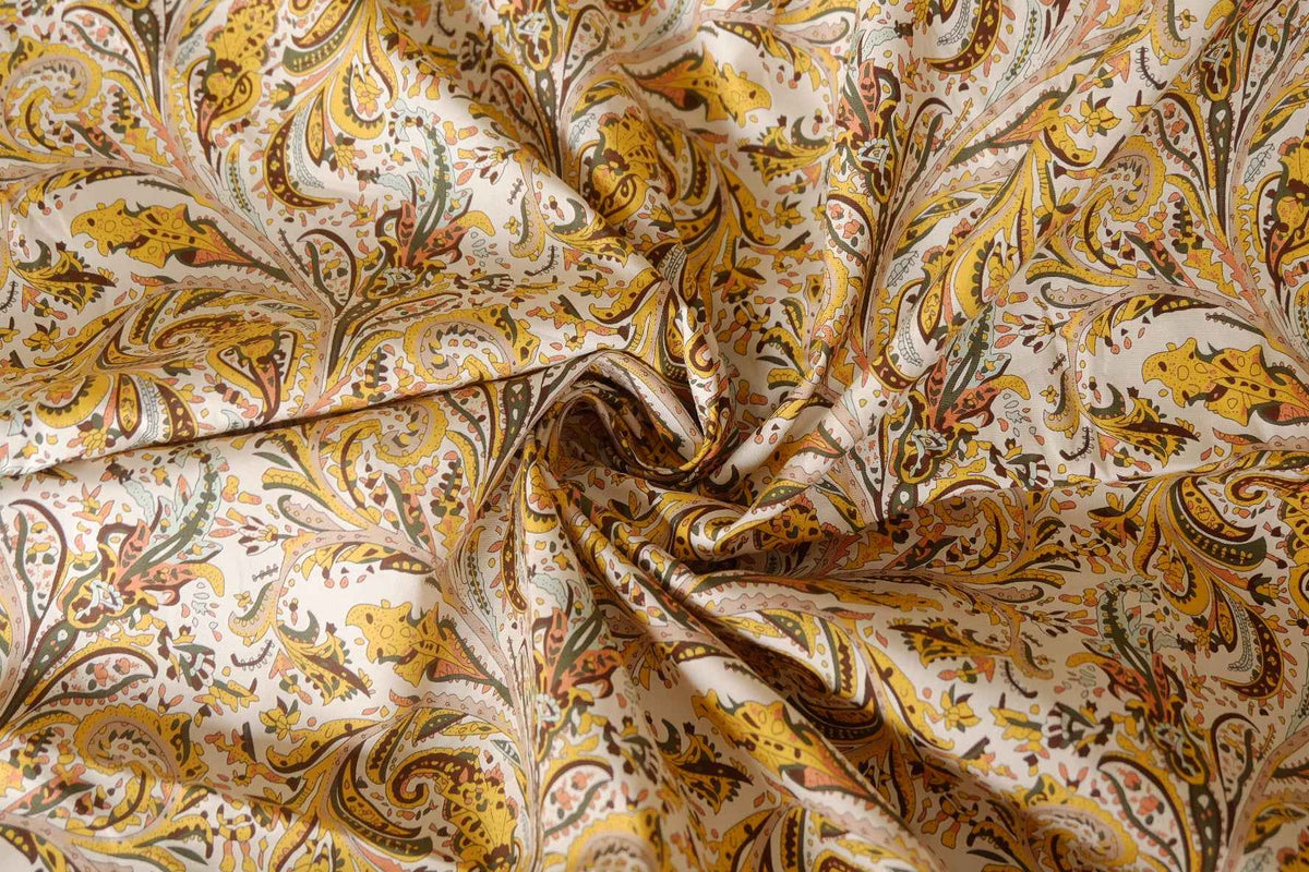 Golden Paisley Garden Fine Cotton Poplin – 3.28 yd