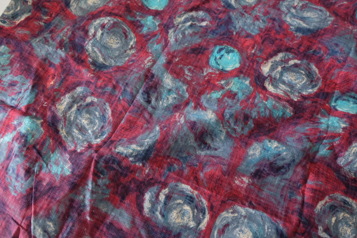 Painterly Rose Slub Cotton – 2.2 yd
