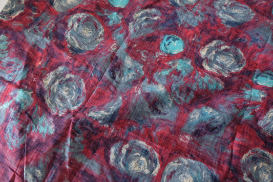 Painterly Rose Slub Cotton – 2.2 yd