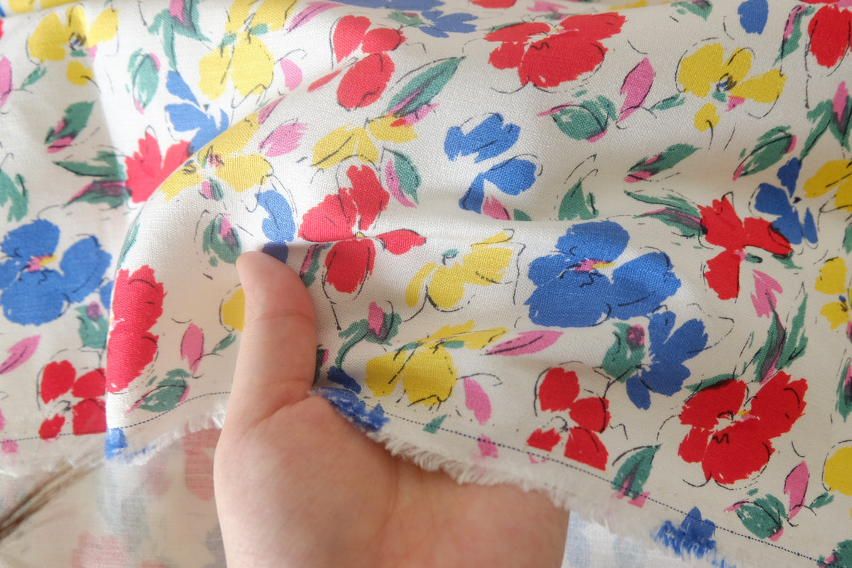 Painterly Pansy Linen Cotton – 3.3 yd