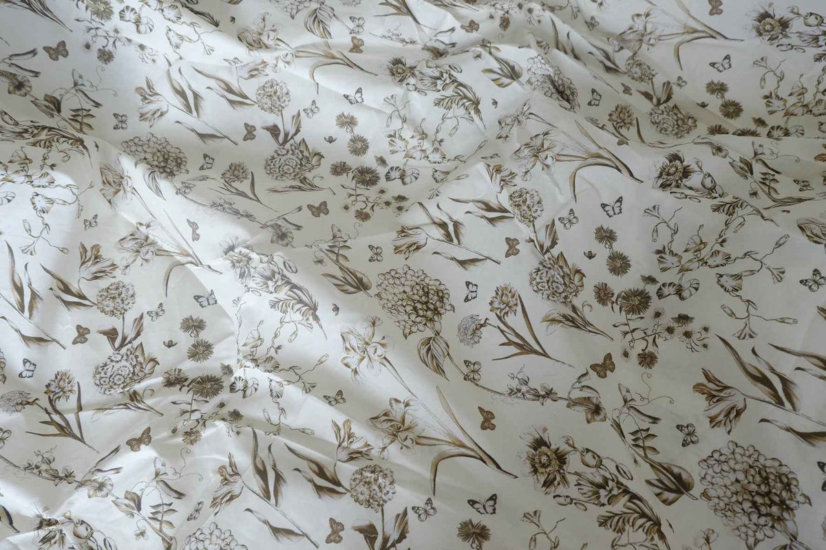 Sepia Botanical Cotton Poplin — 3.3 yd