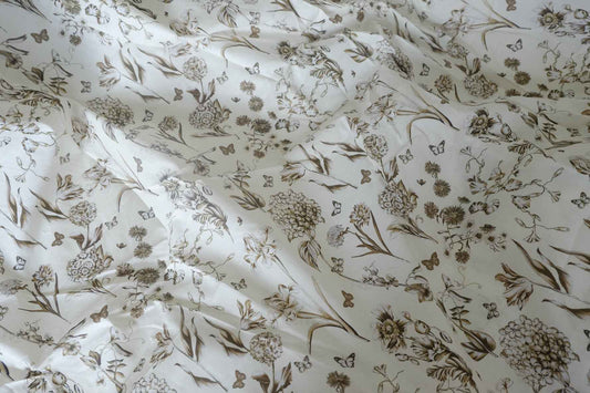 Sepia Botanical Cotton Poplin — 3.3 yd
