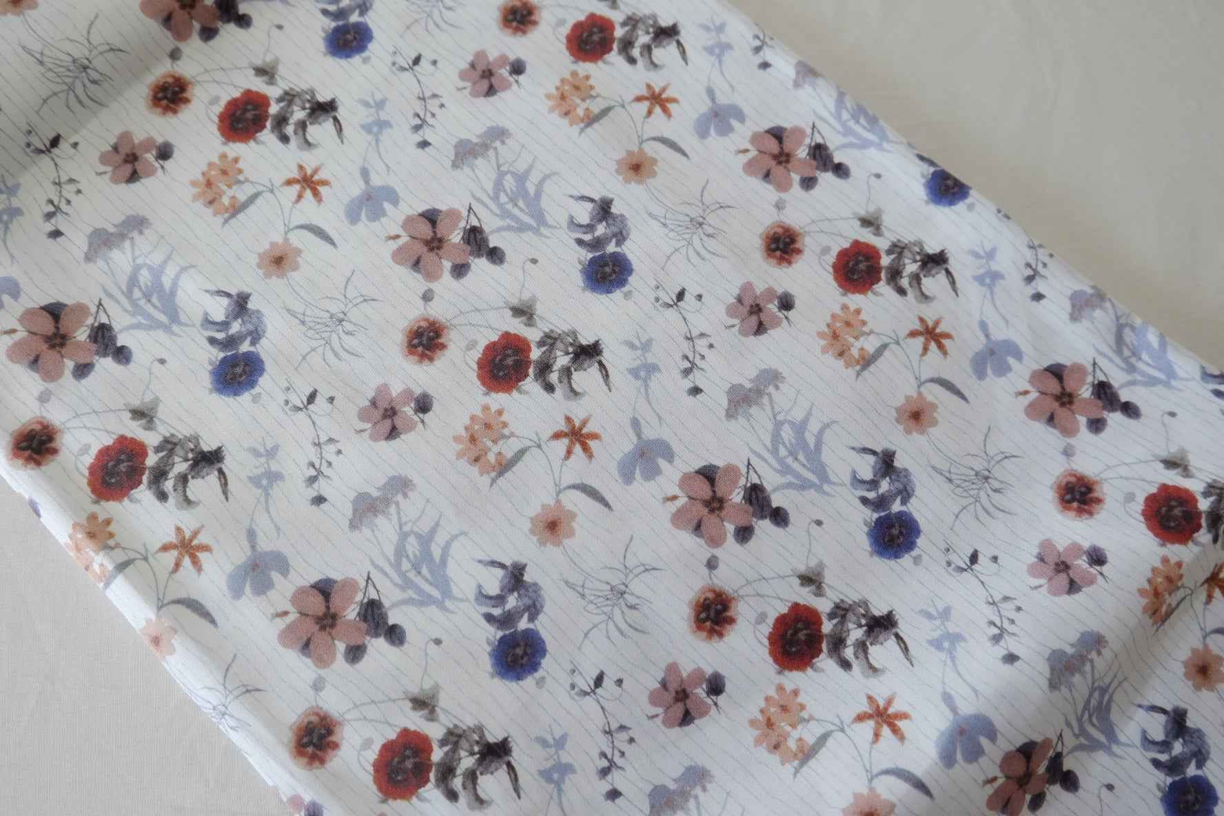 Painterly Floral Cotton Sateen Fabric – 2.2 yd