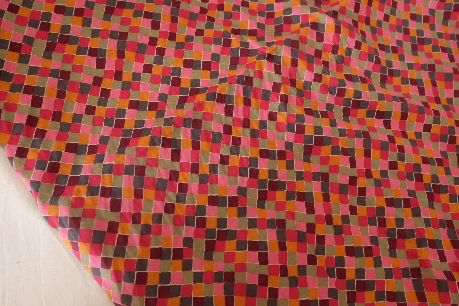 Pink Mosaic Cotton Poplin Fabric – 1.7 yd