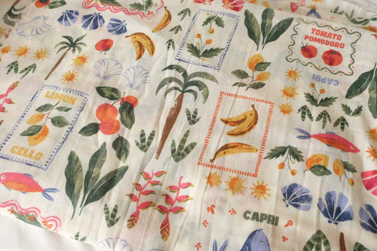 Capri Holiday Cotton Linen Blend Fabric – 2.2 Yards