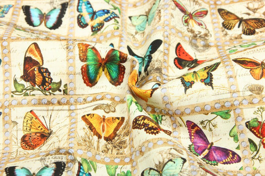 Vintage Butterfly Collage Cotton — 2.7 yd