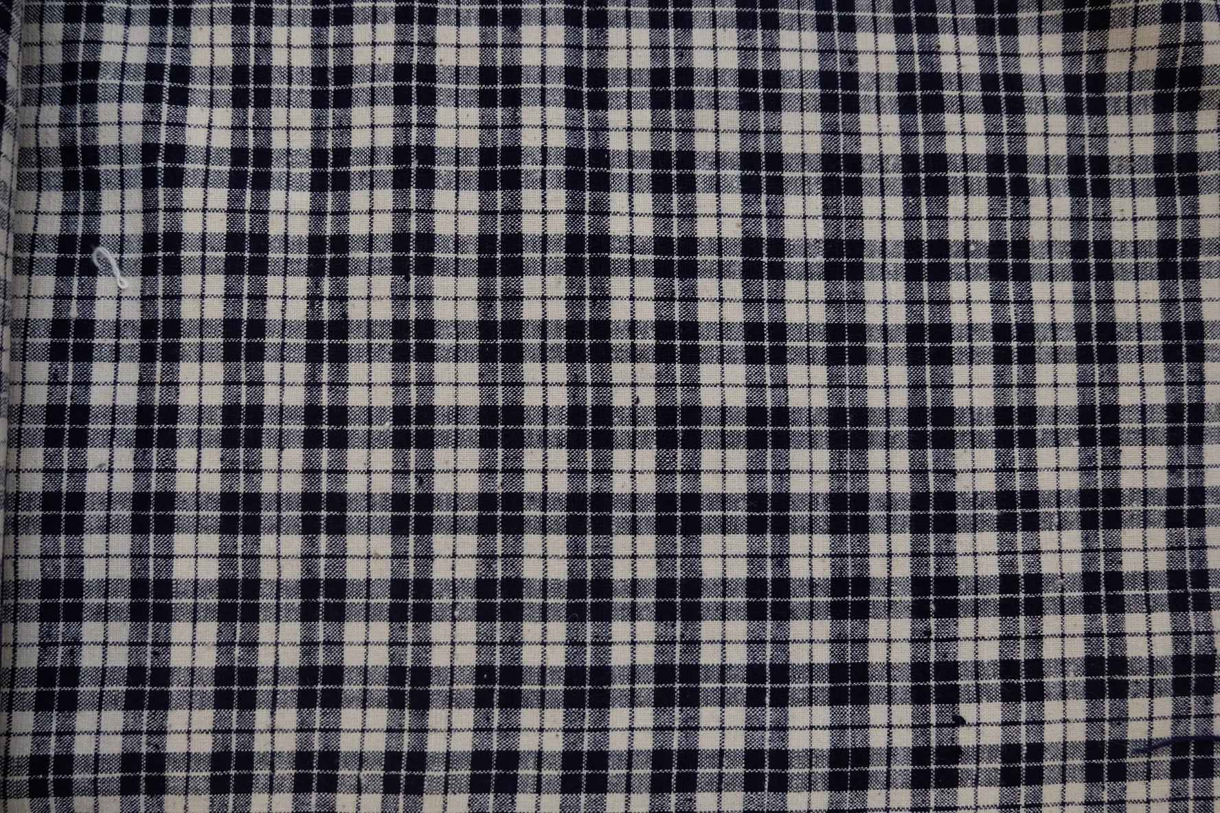 A008 Monochrome Masterpiece: Black & White Check Tǔbù - 53cm Width - BUBBO