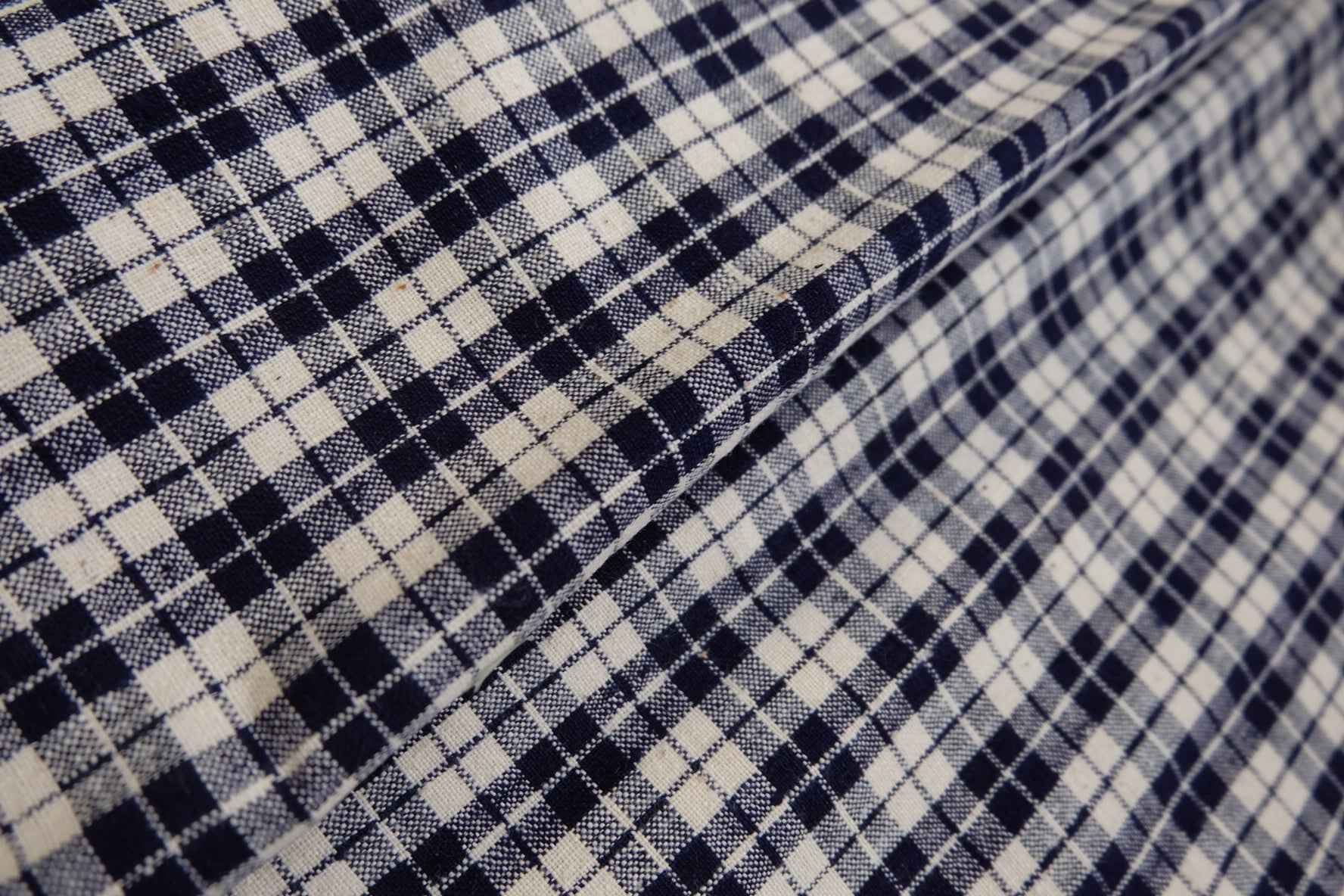 A008 Monochrome Masterpiece: Black & White Check Tǔbù - 53cm Width - BUBBO