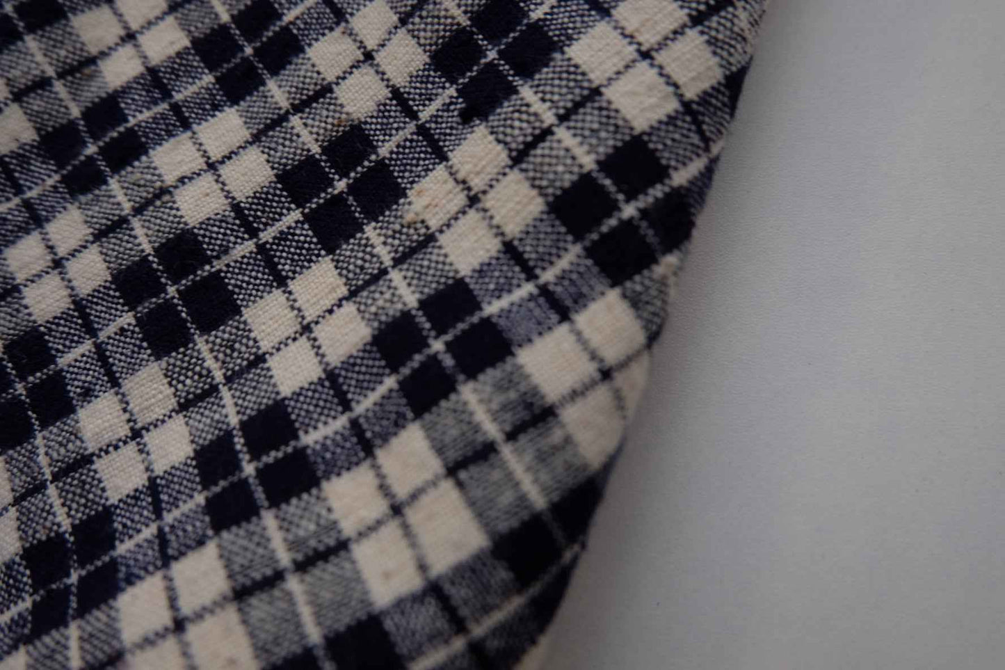 A008 Monochrome Masterpiece: Black & White Check Tǔbù - 53cm Width - BUBBO