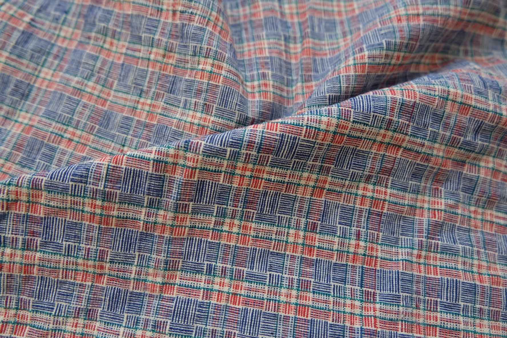 A011 Shanghai Archive: 1960s Reed - Weave Tǔbù | 49.5cm Width | Professionally Cleaned - BUBBO