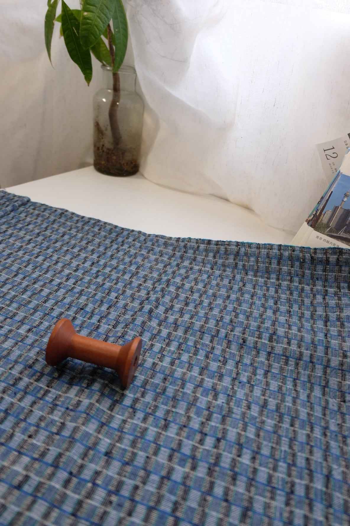 A012 Silk - Blend Reed: Southern Tǔbù in Midnight & Sapphire - 35.5cm Width - BUBBO