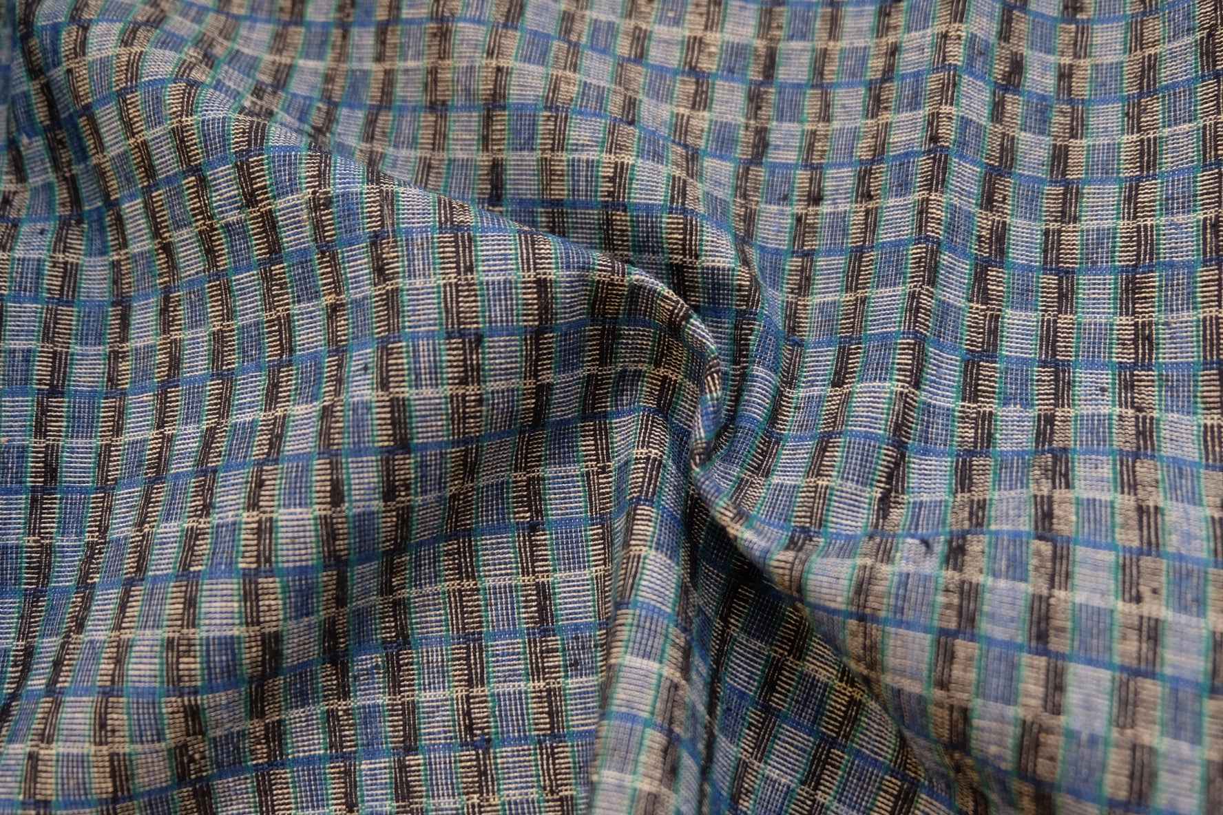 A012 Silk - Blend Reed: Southern Tǔbù in Midnight & Sapphire - 35.5cm Width - BUBBO