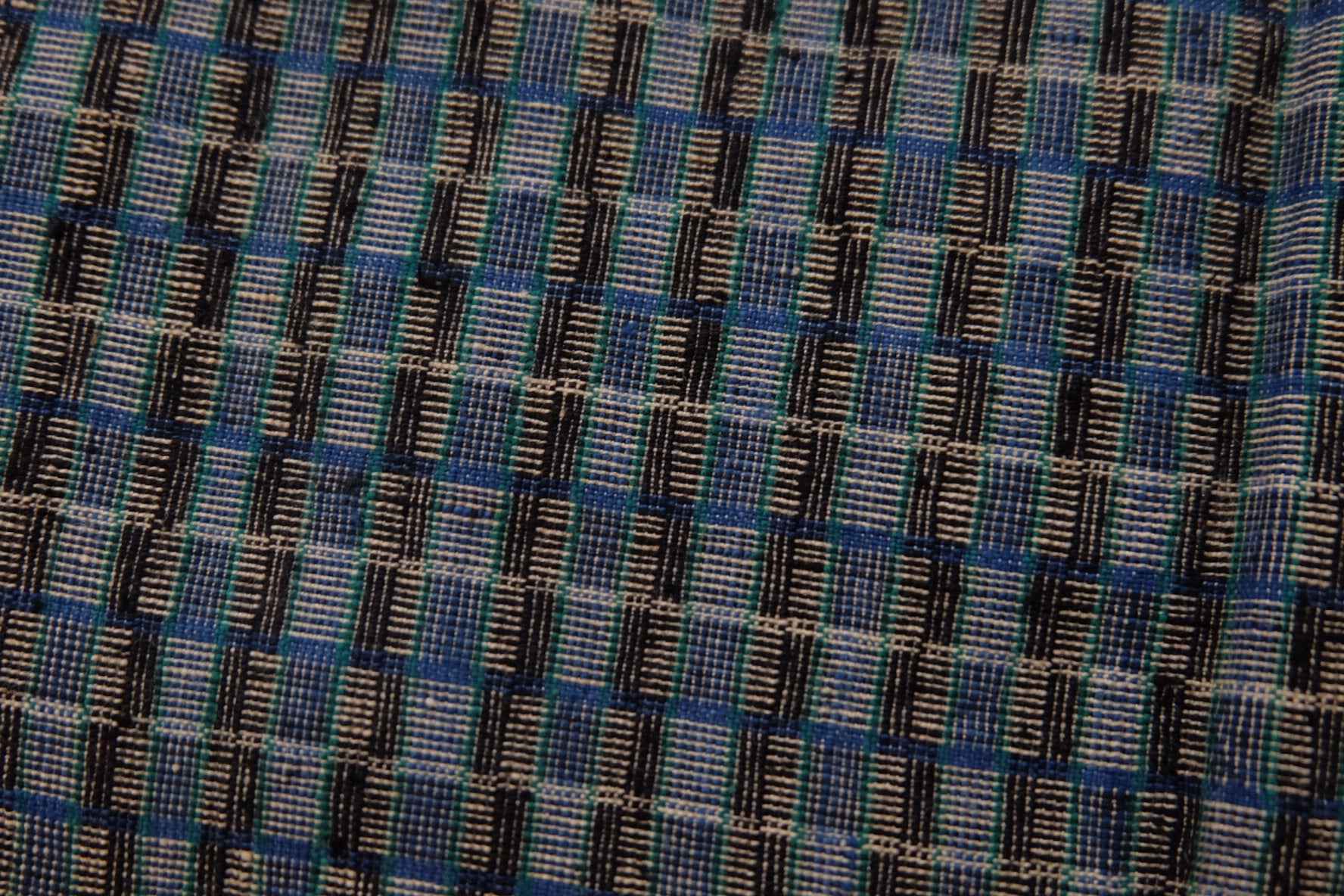 A012 Silk - Blend Reed: Southern Tǔbù in Midnight & Sapphire - 35.5cm Width - BUBBO