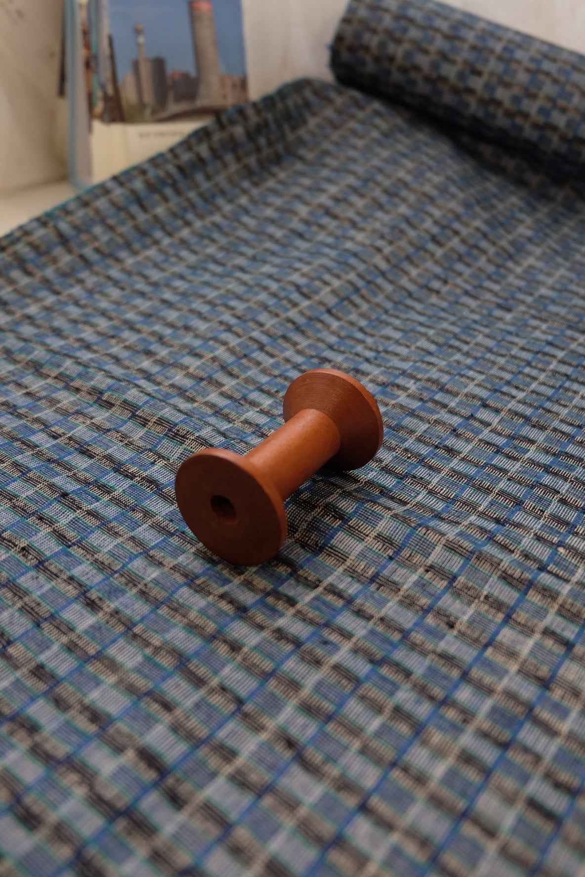 A012 Silk - Blend Reed: Southern Tǔbù in Midnight & Sapphire - 35.5cm Width - BUBBO