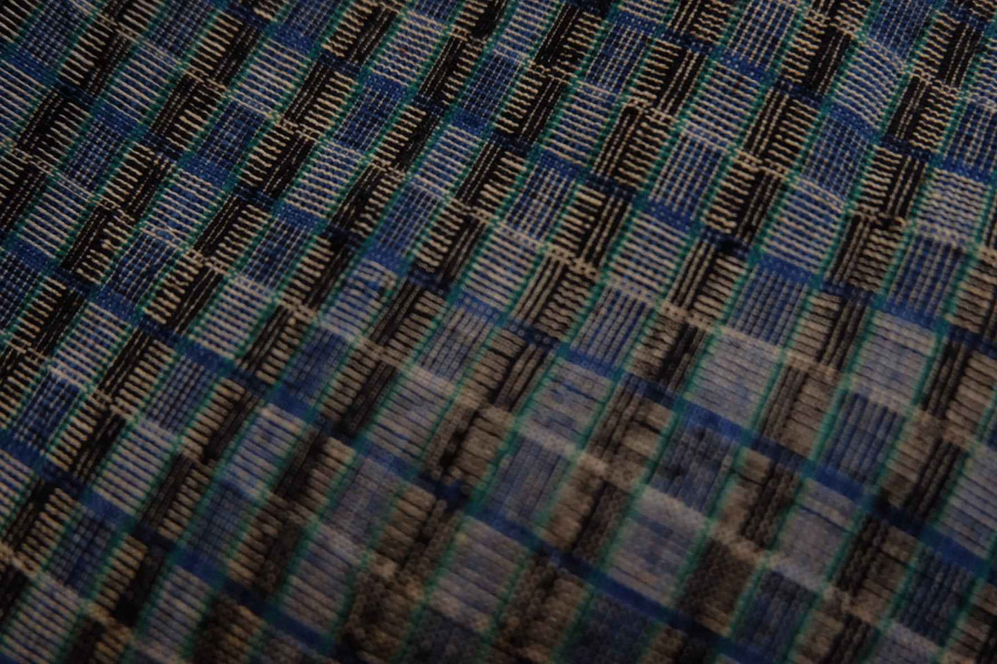 A012 Silk - Blend Reed: Southern Tǔbù in Midnight & Sapphire - 35.5cm Width - BUBBO