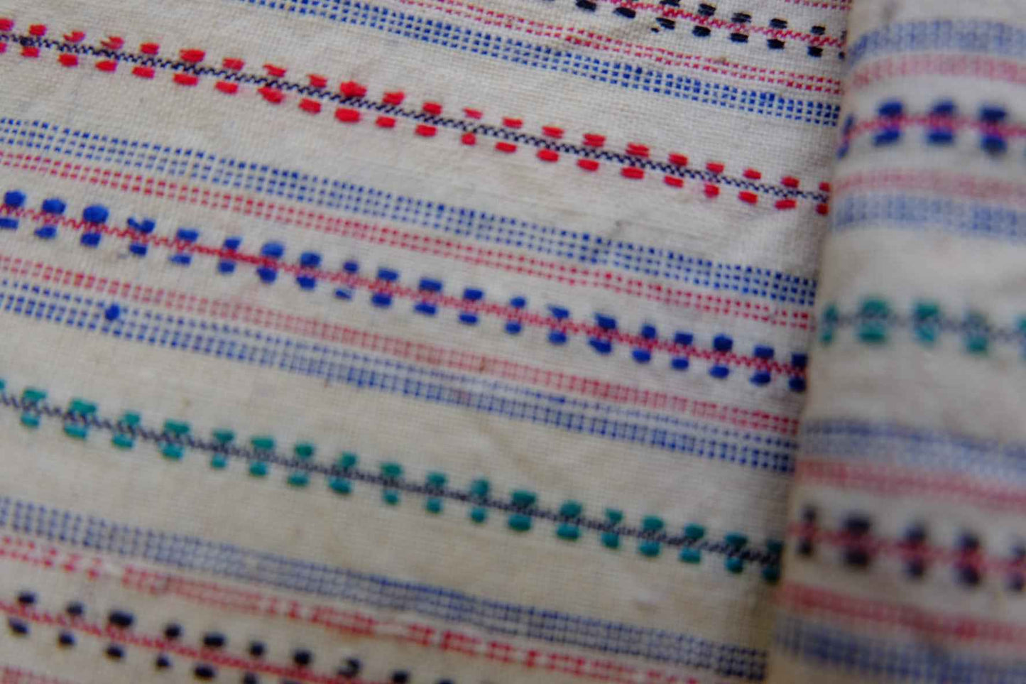 A023 Bamboo - Stitch Embroidery: Collector's Tǔbù with Hand - Picked Florals - 34cm Width | 50cm Minimum Cut - BUBBO